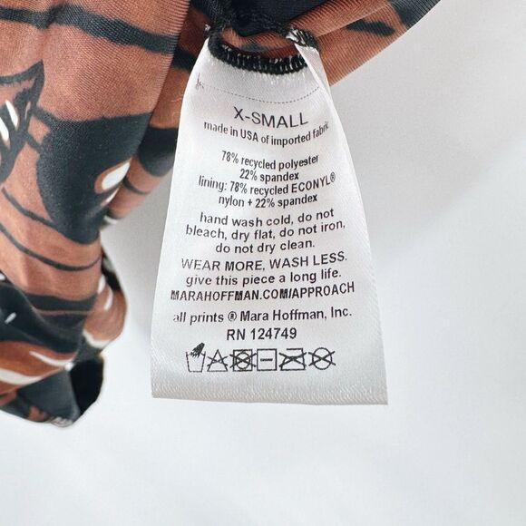 Mara Hoffman‎ Idalia One Piece Swimsuit Brown Print NWT Sz XS - Picture 9 of 10